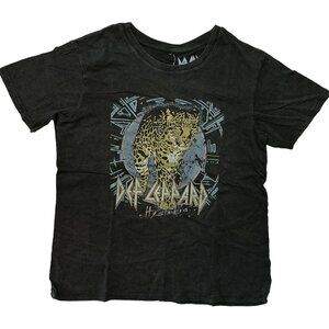 Def Leppard Hysteria Women's Graphic Band Screen Print Short Sleeve T-Shirt